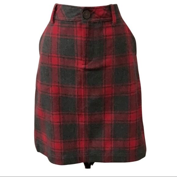 NWOT Eddie Bauer Wool Blend plaid Skirt 2P - Picture 1 of 15